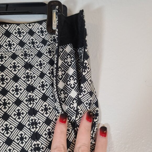 Tory‎ Burch Ivory Black Cotton Jacquard Callie Cropped Pant Size 4 - Picture 5 of 9